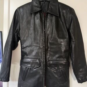 Vintage Coach Leather Jacket Coat 1996 Black Full Grain Portugal Mens Womens